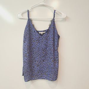 Skies Are Blue Cami Tank Top Leopard Animal Print Small